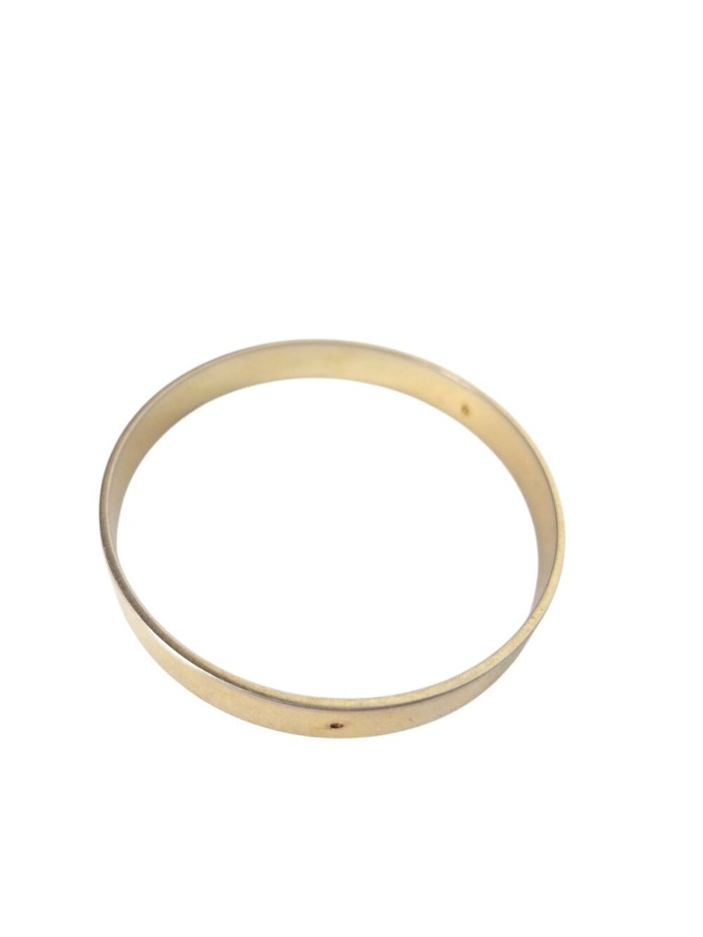 Vintage Solid Brass Bangle Bracelet Plain Minimalist Gold Tone Stackable Slip On